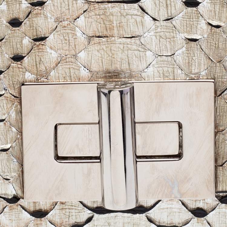 Pre Owned Tom Ford Metallic Gold Python Natalia Crossbody Bag