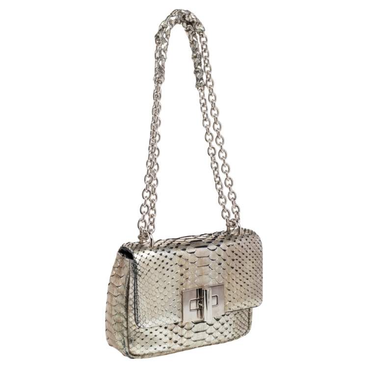 Pre Owned Tom Ford Metallic Gold Python Natalia Crossbody Bag