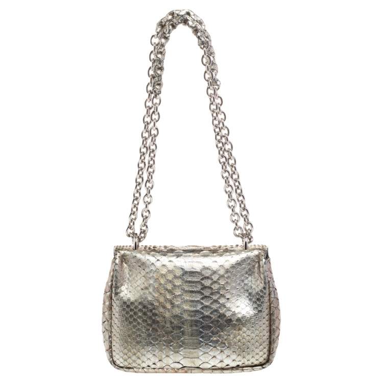 Pre Owned Tom Ford Metallic Gold Python Natalia Crossbody Bag