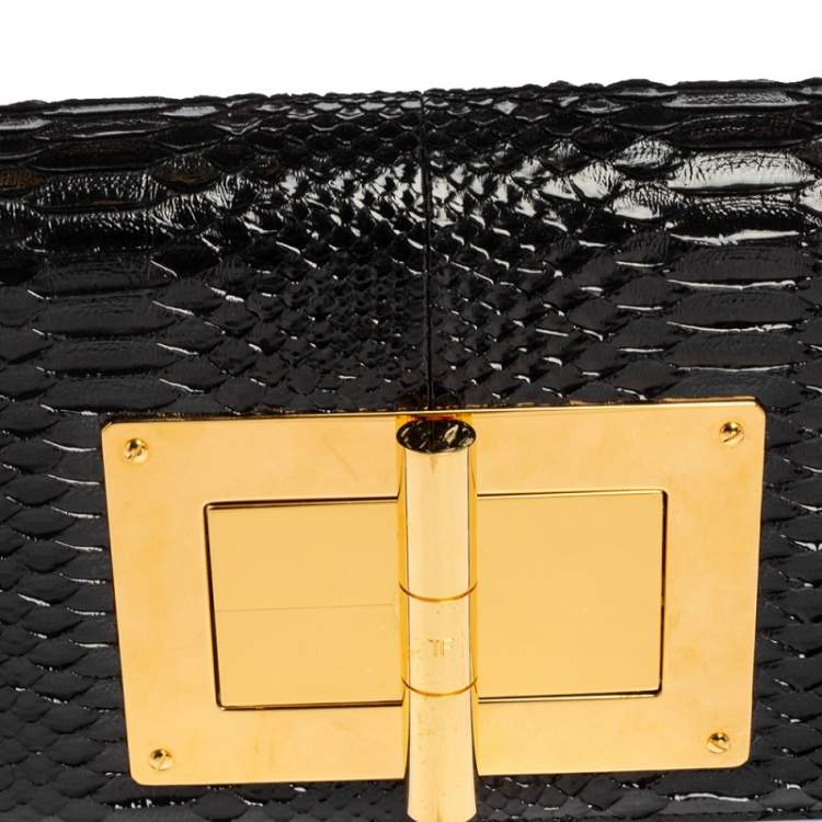 Pre Owned Tom Ford Black Python Natalia Chain Shoulder Bag