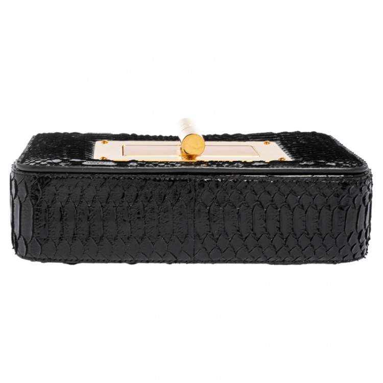 Pre Owned Tom Ford Black Python Natalia Chain Shoulder Bag