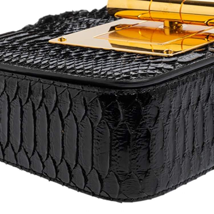 Pre Owned Tom Ford Black Python Natalia Chain Shoulder Bag