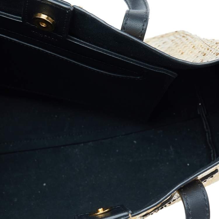Pre Owned Tom Ford Metallic Gold Python Mini T Tote