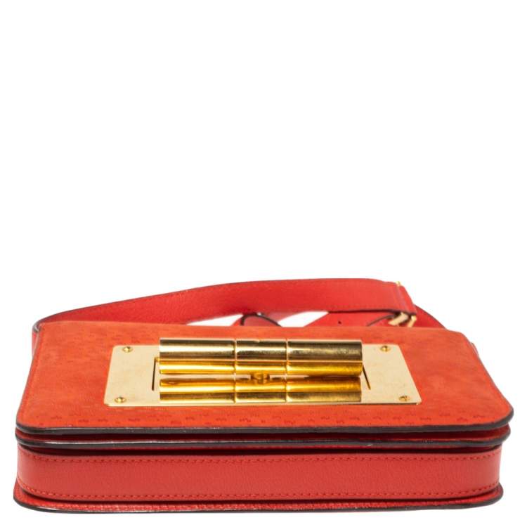 Pre Owned Tom Ford Orange Nubuck and Leather Small Natalia Shoulder Bag