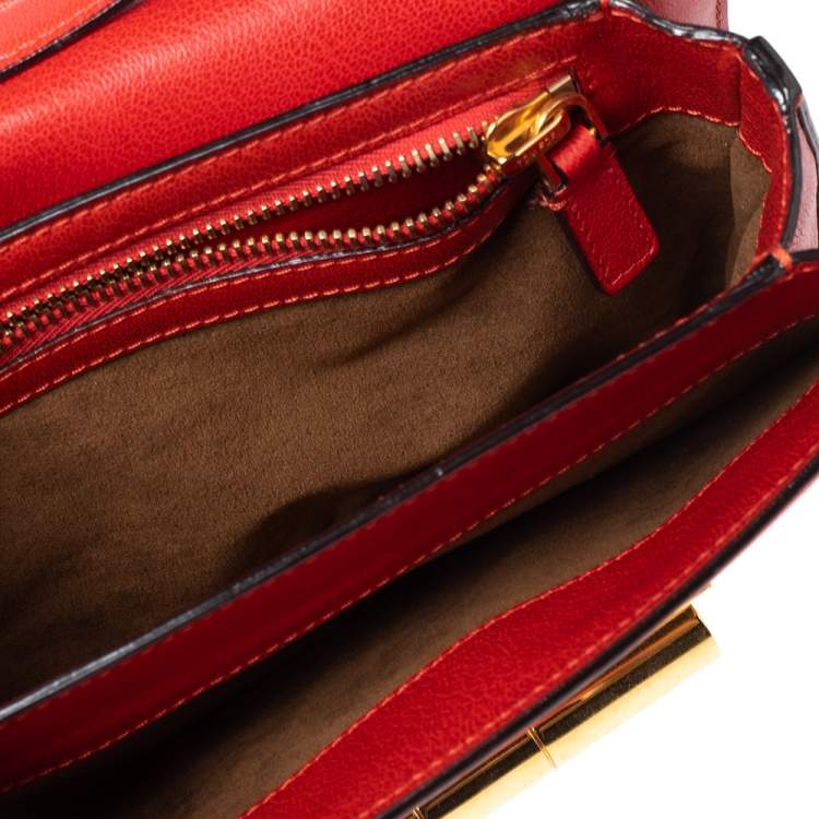 Pre Owned Tom Ford Orange Nubuck and Leather Small Natalia Shoulder Bag