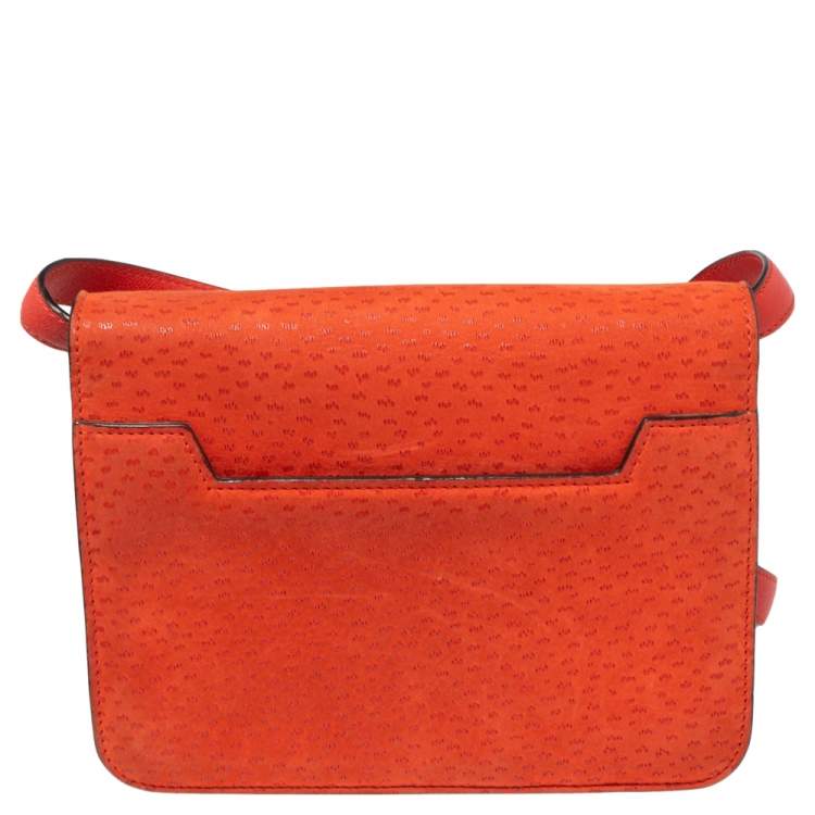 Pre Owned Tom Ford Orange Nubuck and Leather Small Natalia Shoulder Bag