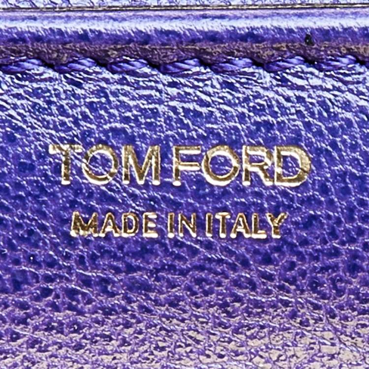 Pre Owned Tom Ford Purple Leather Mini Natalia Crossbody Bag