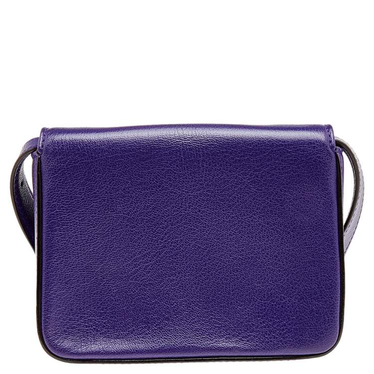Pre Owned Tom Ford Purple Leather Mini Natalia Crossbody Bag