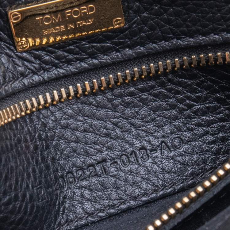 Pre Owned Tom Ford Black Leather Alix Zip and Padlock Crossbody Bag