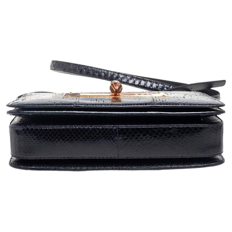 Pre Owned Tom Ford Black Python Large Natalia Shoulder Bag