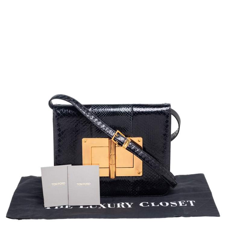 Pre Owned Tom Ford Black Python Large Natalia Shoulder Bag