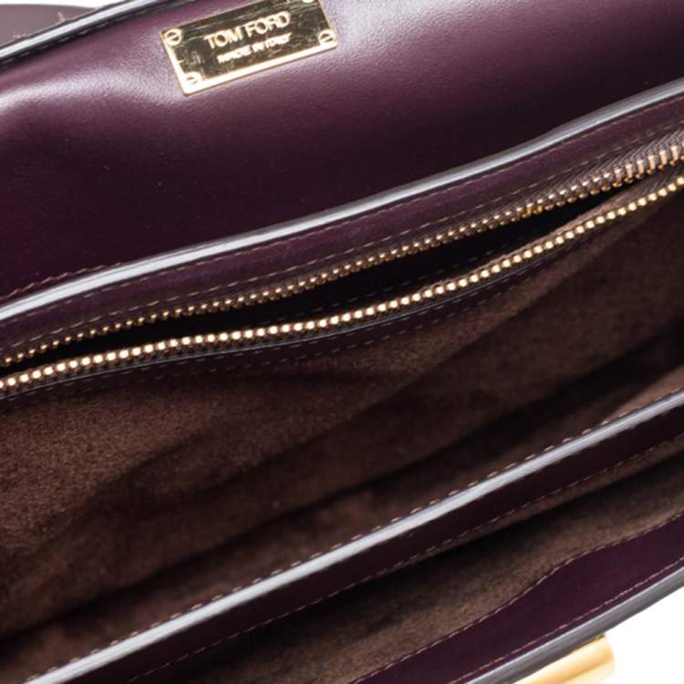 Pre Owned Tom Ford Burgundy Snakeskin Large Natalia Shoulder Bag