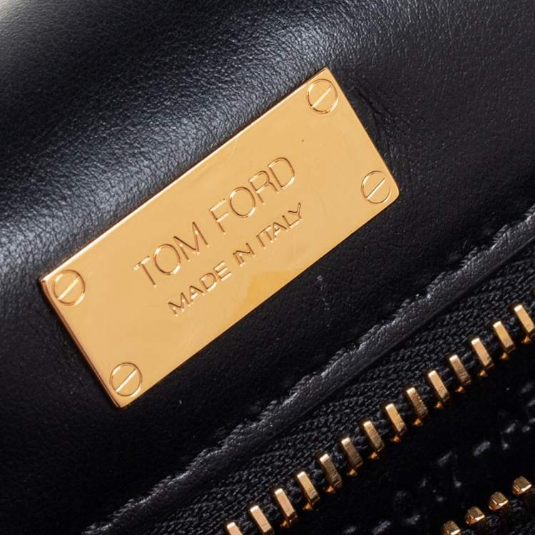 Pre Owned Tom Ford Black Python Medium Natalia Chain Shoulder Bag