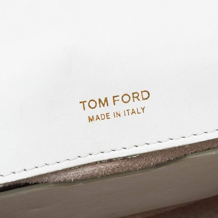 Pre Owned Tom Ford White Leather Small Natalia Chain Shoulder Bag
