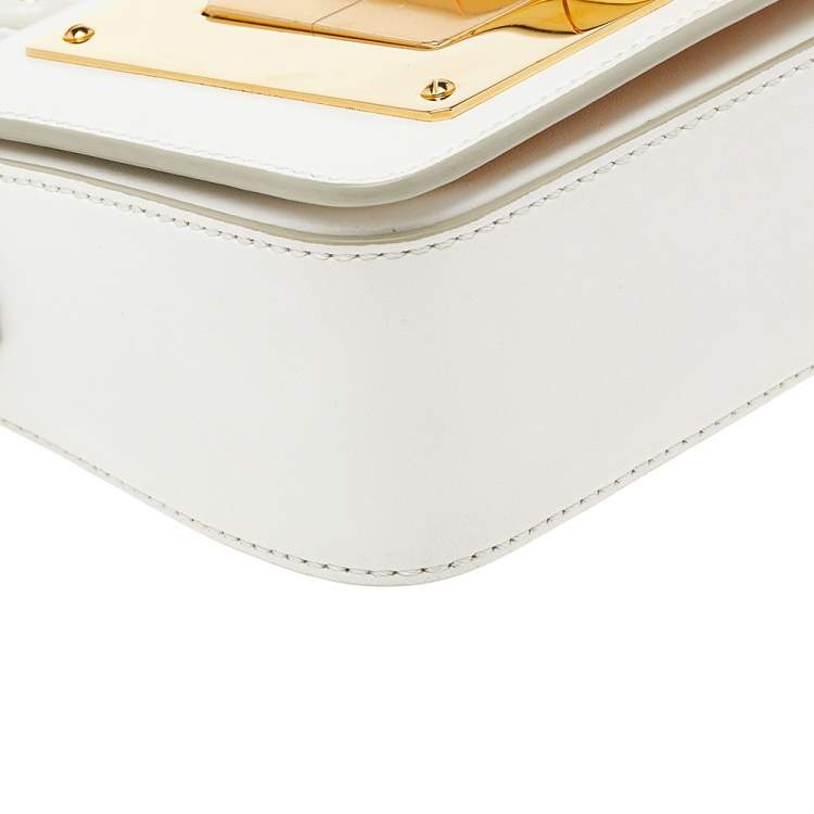 Pre Owned Tom Ford White Leather Small Natalia Chain Shoulder Bag