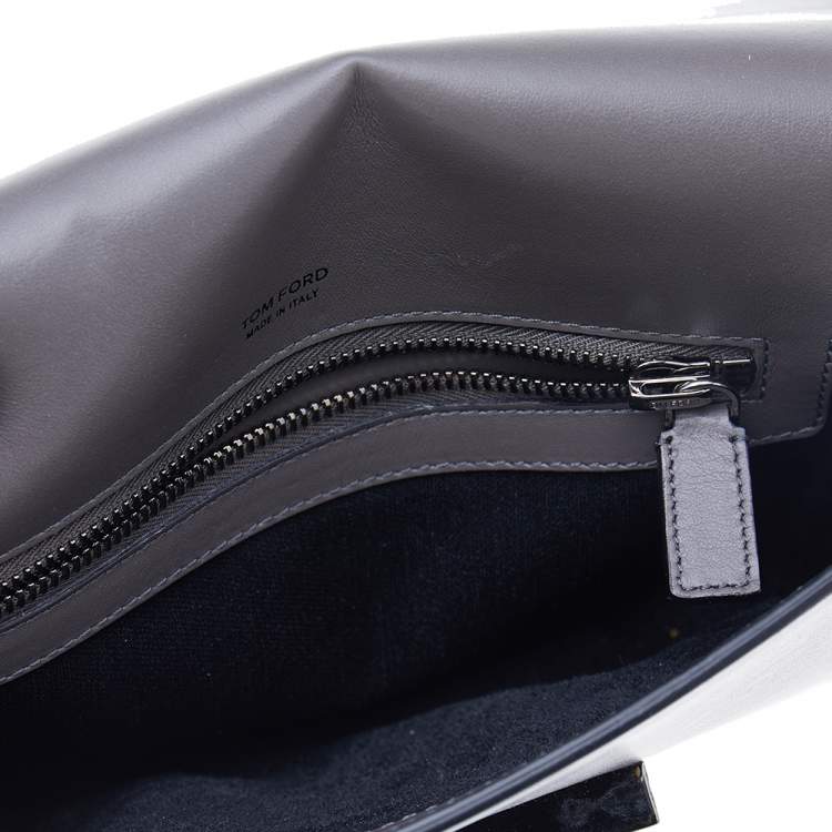 مملوكة مسبقًا Tom Ford Grey Leather Small Chain Natalia Shoulder Bag