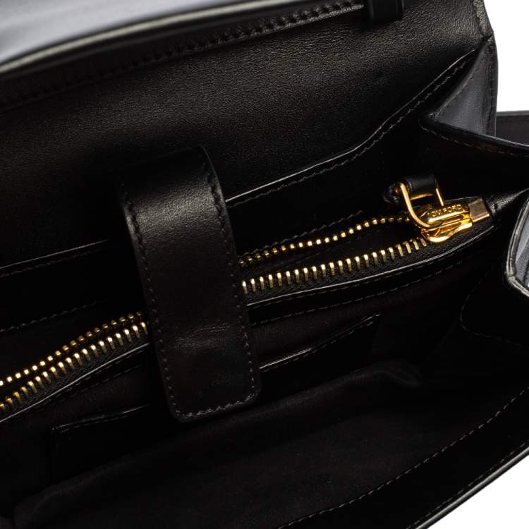 مملوكة مسبقًا  Tom Ford Black Leather Flap Crossbody Bag