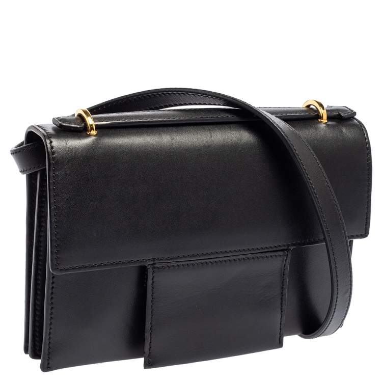 مملوكة مسبقًا  Tom Ford Black Leather Flap Crossbody Bag