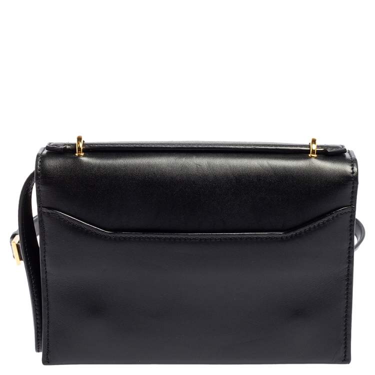 مملوكة مسبقًا  Tom Ford Black Leather Flap Crossbody Bag