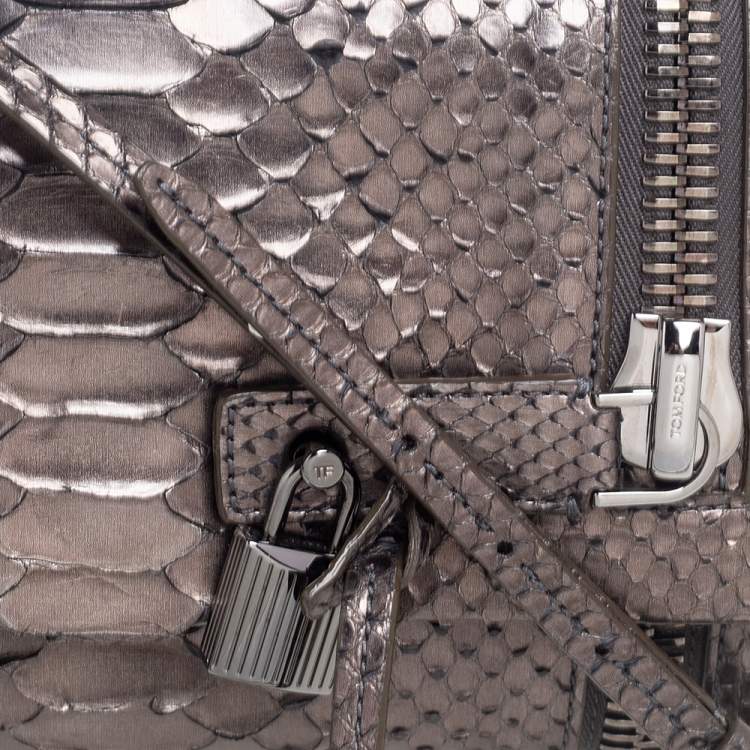 Pre Owned Tom Ford Metallic Python Alix Zip and Padlock Shoulder Bag