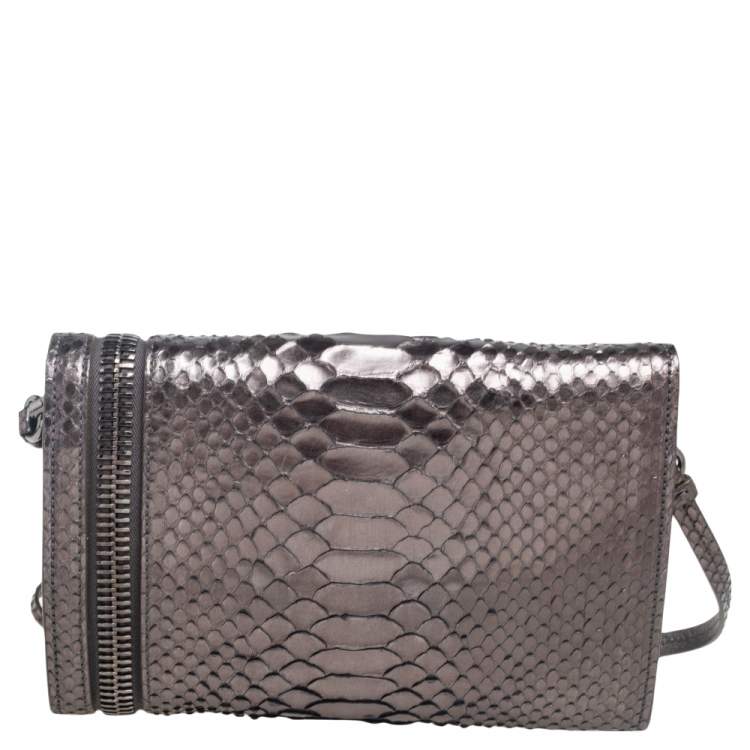 Pre Owned Tom Ford Metallic Python Alix Zip and Padlock Shoulder Bag