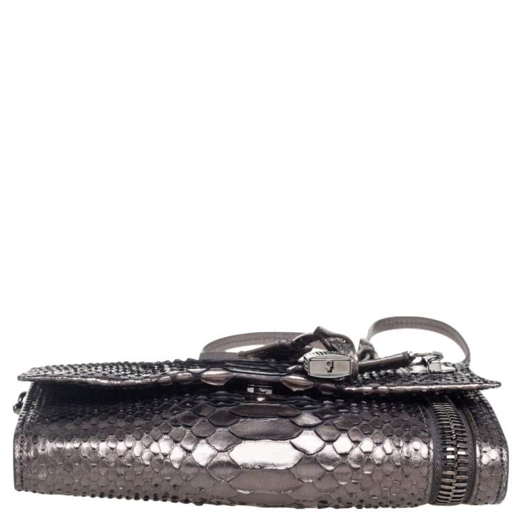 Pre Owned Tom Ford Metallic Python Alix Zip and Padlock Shoulder Bag