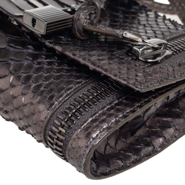 Pre Owned Tom Ford Metallic Python Alix Zip and Padlock Shoulder Bag