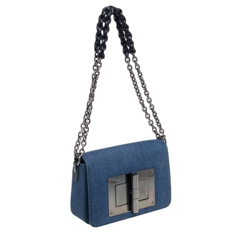 Pre Owned Tom Ford Blue Denim Medium Natalia Shoulder Bag