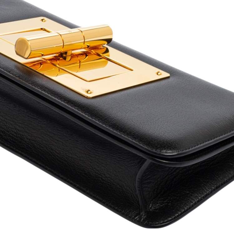 Pre Owned Tom Ford Black Leather Natalia Convertible Clutch