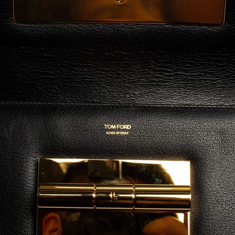 Pre Owned Tom Ford Black Leather Natalia Convertible Clutch