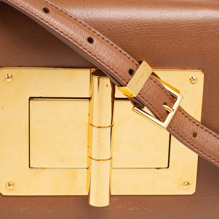 Pre Owned Tom Ford Brown Leather Small Natalia Shoulder Bag