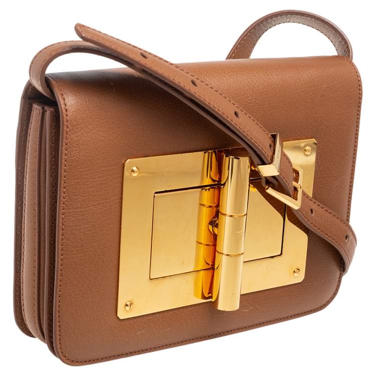 Pre Owned Tom Ford Brown Leather Small Natalia Shoulder Bag