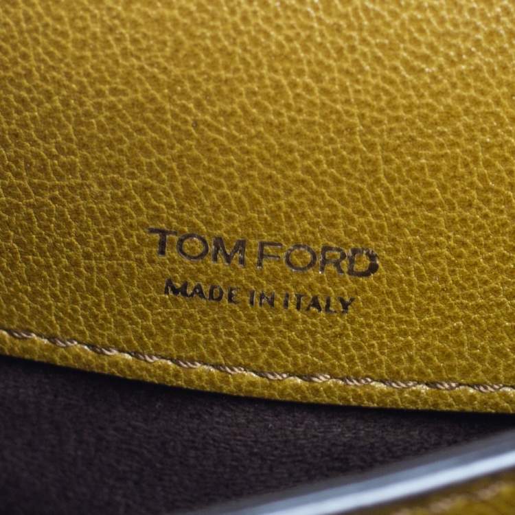 Pre Owned Tom Ford Green Suede and Leather Medium Natalia Shoulder Bag