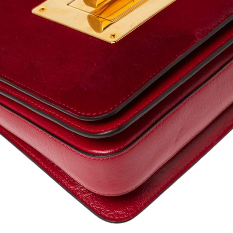 Pre Owned Tom Ford Red Calf Hair and Leather Natalia Crossbody Bag