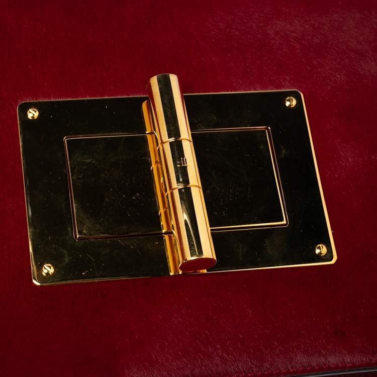 Pre Owned Tom Ford Red Calf Hair and Leather Natalia Crossbody Bag