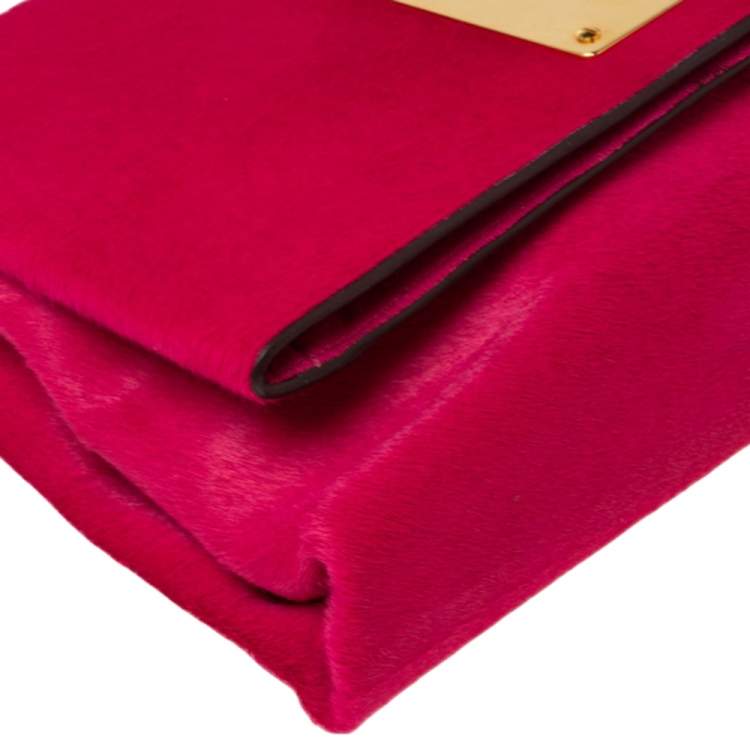 Pre Owned Tom Ford Pink Calf Hair Natalia Convertible Clutch