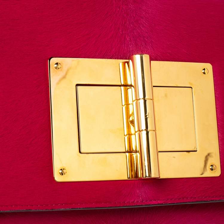 Pre Owned Tom Ford Pink Calf Hair Natalia Convertible Clutch