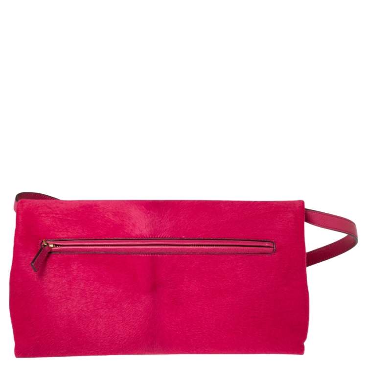 Pre Owned Tom Ford Pink Calf Hair Natalia Convertible Clutch