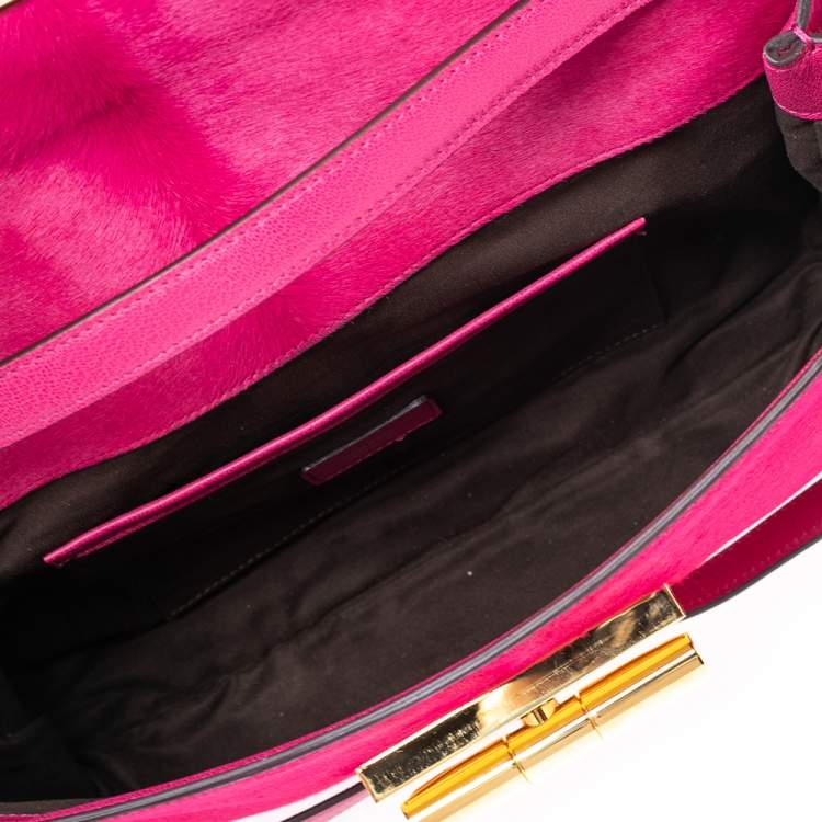 Pre Owned Tom Ford Pink Calf Hair Natalia Convertible Clutch