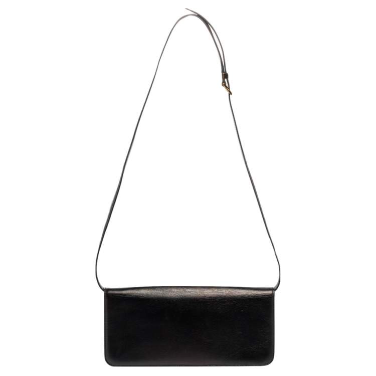 مملوكة مسبقًا Tom Ford Black Leather Natalia Convertible Clutch