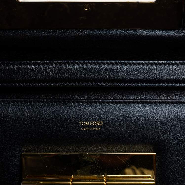 مملوكة مسبقًا Tom Ford Black Leather Natalia Convertible Clutch