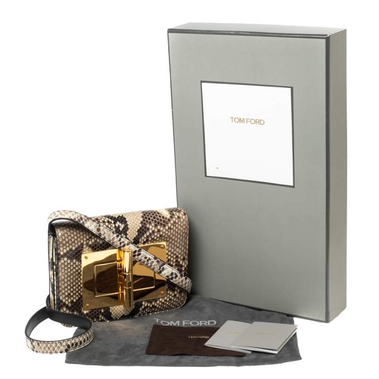 Pre Owned Tom Ford Beige Python Small Natalia Shoulder Bag