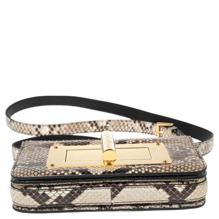 Pre Owned Tom Ford Beige Python Small Natalia Shoulder Bag