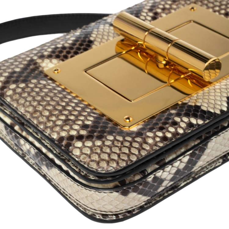 Pre Owned Tom Ford Beige Python Small Natalia Shoulder Bag