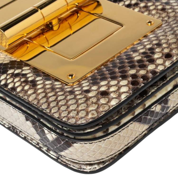 Pre Owned Tom Ford Beige Python Small Natalia Shoulder Bag