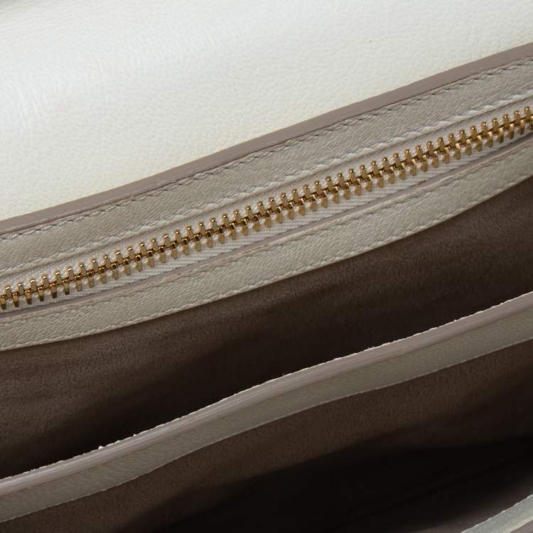 Pre Owned Tom Ford White Leather Large Natalia Shoulder Bag