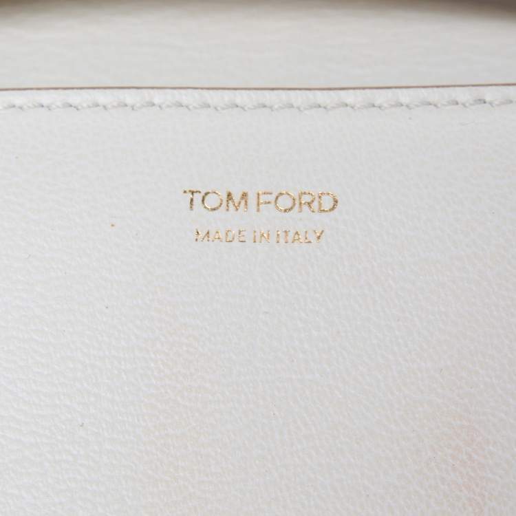Pre Owned Tom Ford White Leather Large Natalia Shoulder Bag