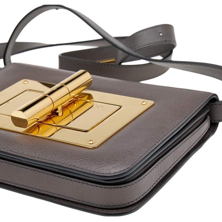 Pre Owned Tom Ford Brown Leather Small Natalia Shoulder Bag
