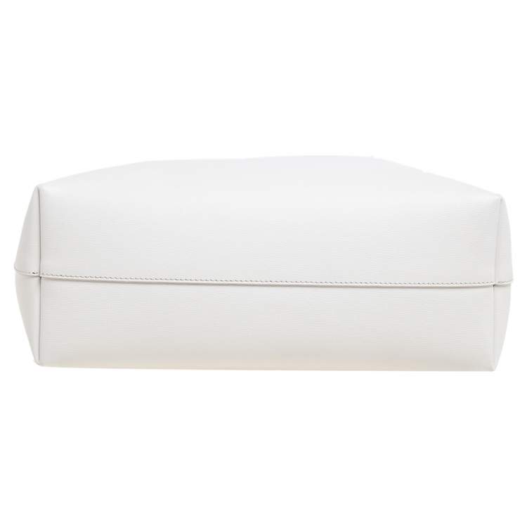 Pre Owned Tom Ford White Leather Small T Tote