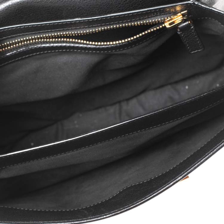 Pre Owned Tom Ford Black Leather Large Natalia Shoulder Bag